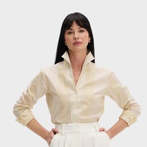 Sarah Alexandra Signature Shirt in Gold Coast Cotton Dobby size 6